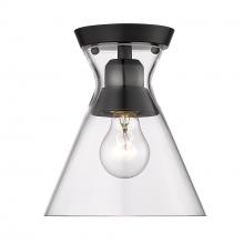  0511-FM BLK-CLR - Malta Flush Mount in Matte Black with Clear Glass Shade